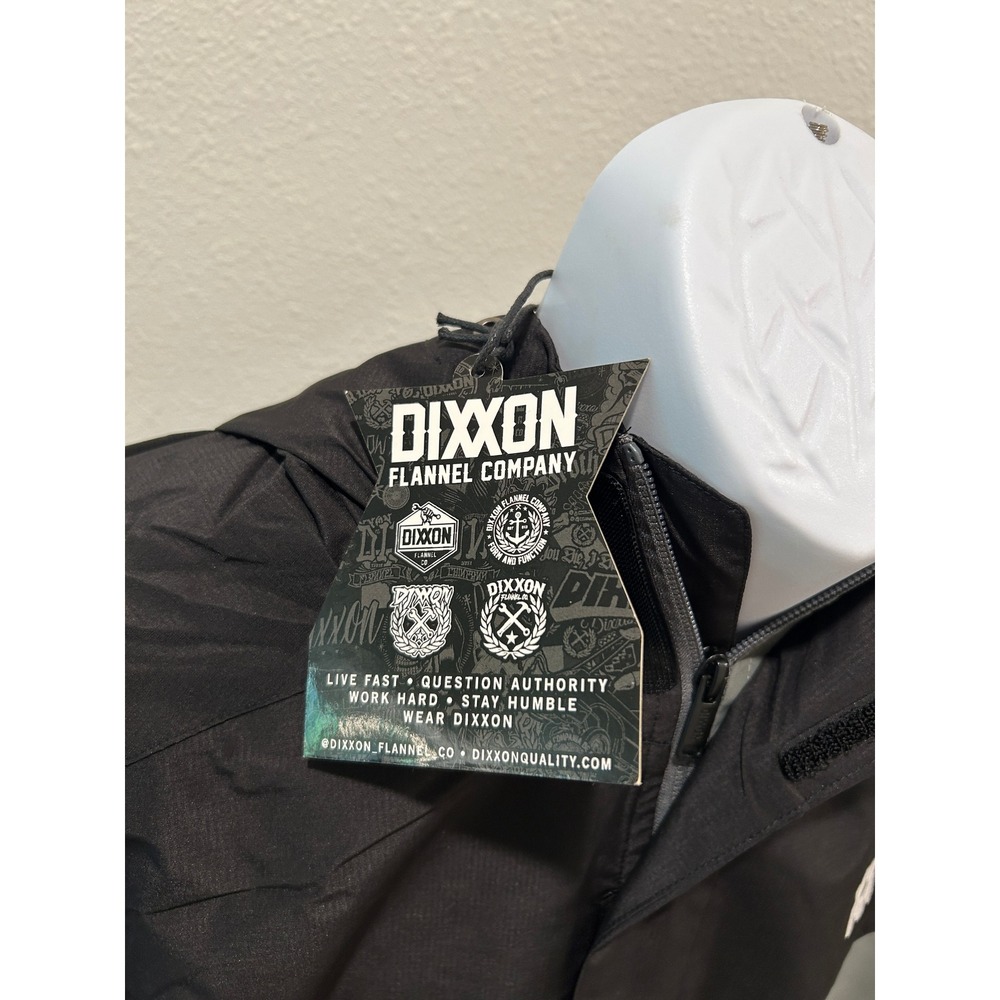 Dixxon Flannel Co Mens Hooded Windbreaker Jacket Black Grey Colorblock XL Tall - Picture 6 of 13
